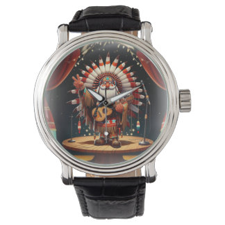 Montre Authentique Père Noël amérindien sur scène