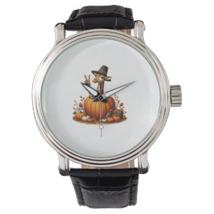 Montre Automne Citrouille Automne Giraffe Thanksgiving Fe