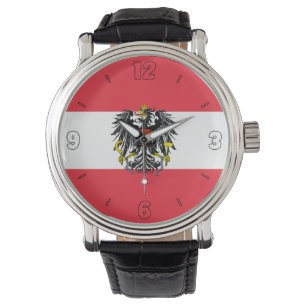 Montre Autriche Drapeau national Élégant patriotique