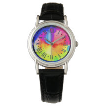 montre avec cadran coloré