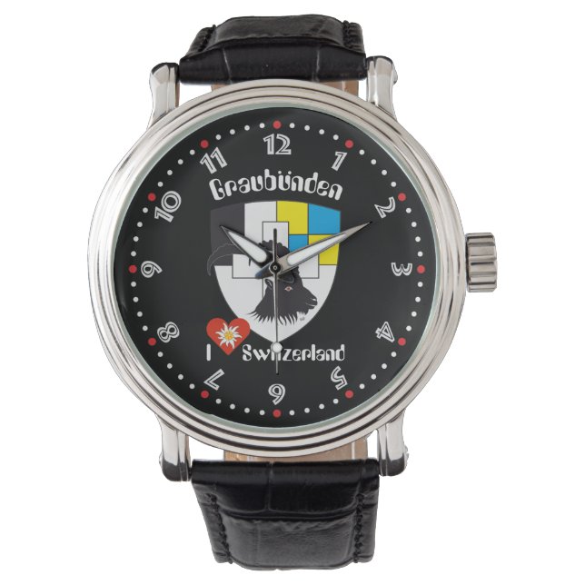 Montre avec conception suisse Grisons Grischun (devant)