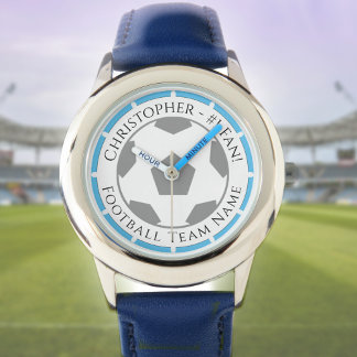 Montre avec votre nom et le nom de l'équipe de foo