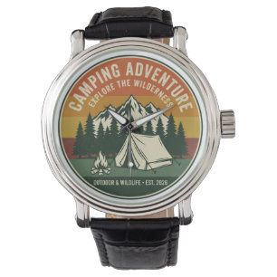 Montre Aventure de camping vintage montagne rétro