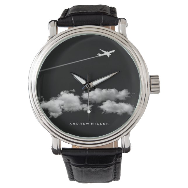 Montre Avion/avion à réaction/pilote personnalisé (devant)
