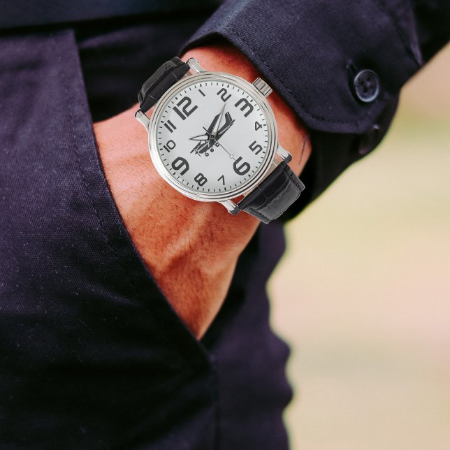 Montre Avion Cessna & grands nombres pour pilote, aviatio (Créateur téléchargé)