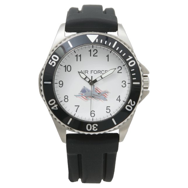 Montre Avion de chasse américain F-18 avec drapeau (devant)