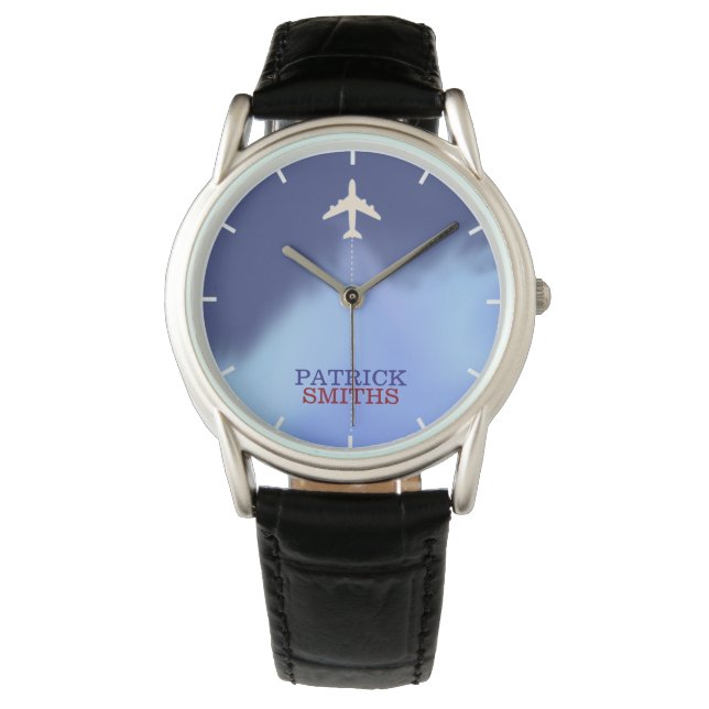 Montre avion hommes stylisés . regarder avec son nom (devant)