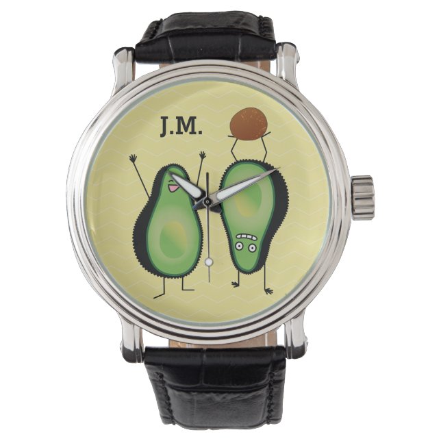 Montre Avocado drôle stand d'applaudissements à la main v (devant)