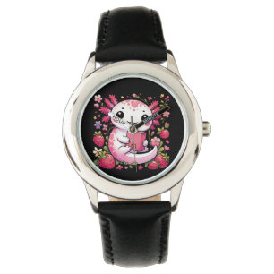 Montre Axolotl Boire du lait de fraise japonais