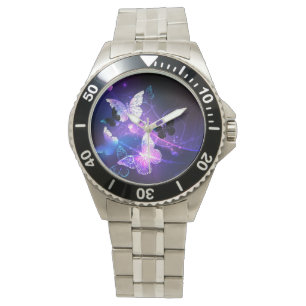 Montre Background with Night Butterflies