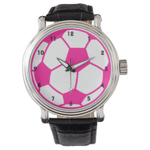 Montre Balle de soccer rose chaud