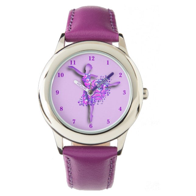 Montre Ballerina Girl Purple Watch Ballet Danseuse (devant)
