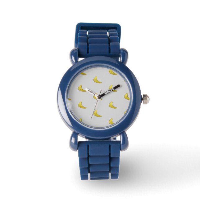 Montre Banane motif sur gris (Recto)