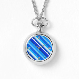 Montre Bandes de bonbons en couche - cobalt et bleu pâle