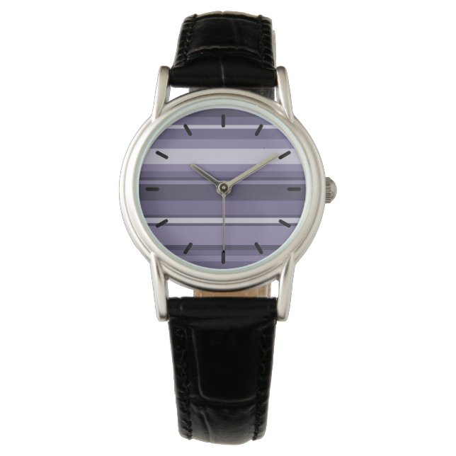 Montre Bandes de cuir violet (devant)
