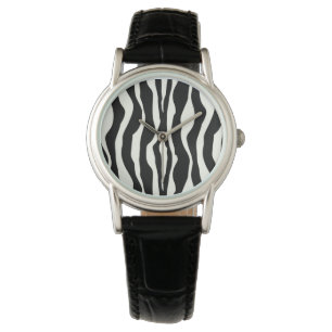 Montre Bandes zébrées - Noir et Blanc