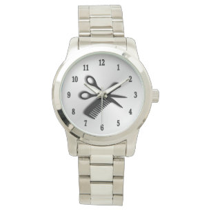 Montre Barber Design Argent avec chiffres noirs