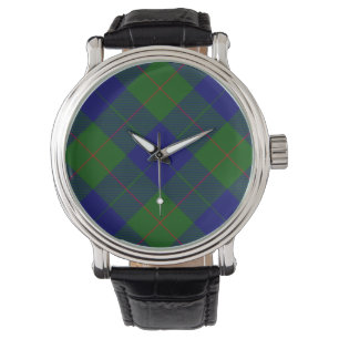 Montre Barclay tartan bleu vert plaid