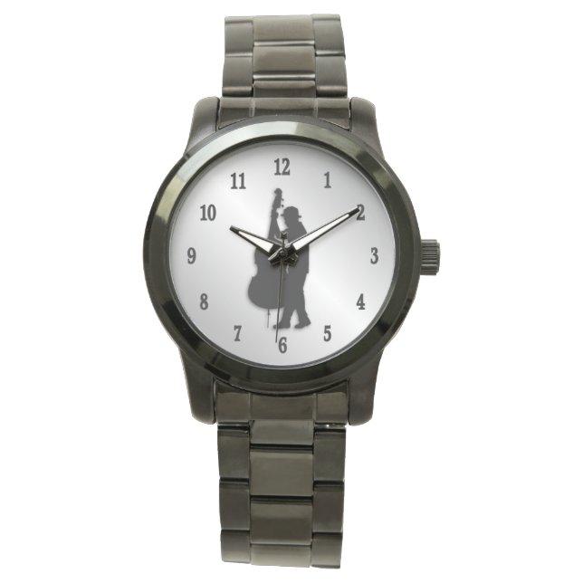 Montre Basse Lecteur Musicien Numéros Noirs (devant)