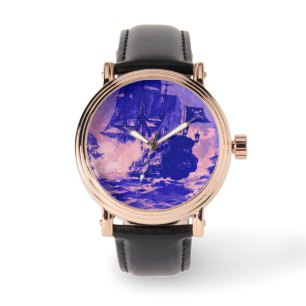 MONTRE BATAILLE DE NAVIRE PIRATE, ROSE BLEUE NAUTIQUE