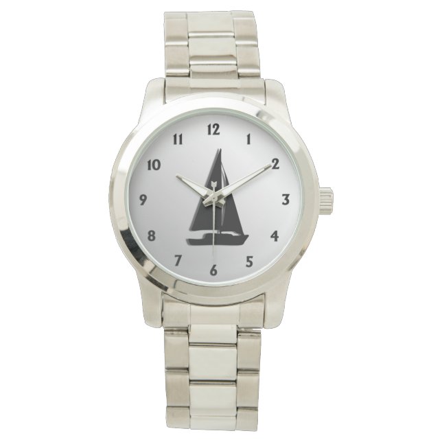 Montre Bateau à voile avec chiffres noirs (devant)