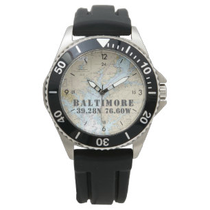 Montre Bateau Baltimore MD Nautical Latitude Longitude