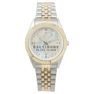 Montre Bateau Baltimore MD Nautical Latitude Longitude