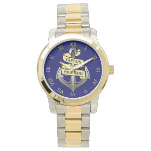 Montre Bateau personnalisable Capitaine Votre nom Ancre