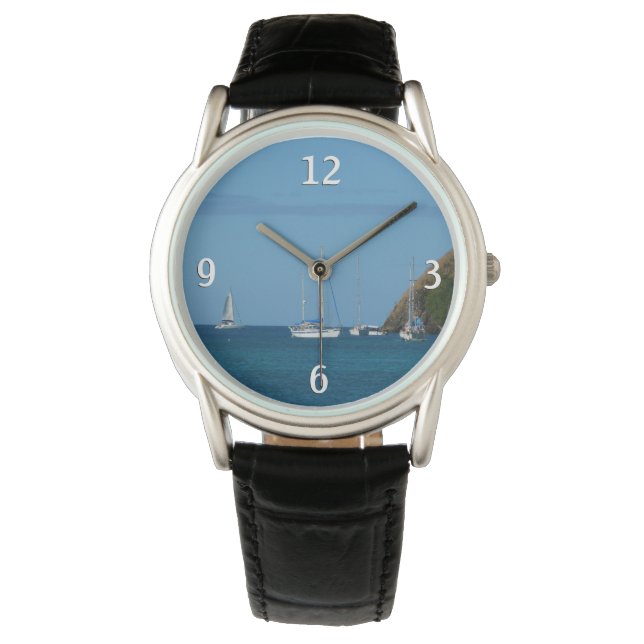 Montre Bateaux à voile dans la baie Blancs et Bleus Nauti (devant)
