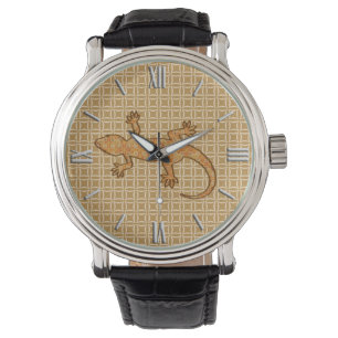 Montre Batik Gecko (Tribal Batik Gecko) - rouille, ambre