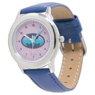 Montre Batman   Symbole rose et bleu