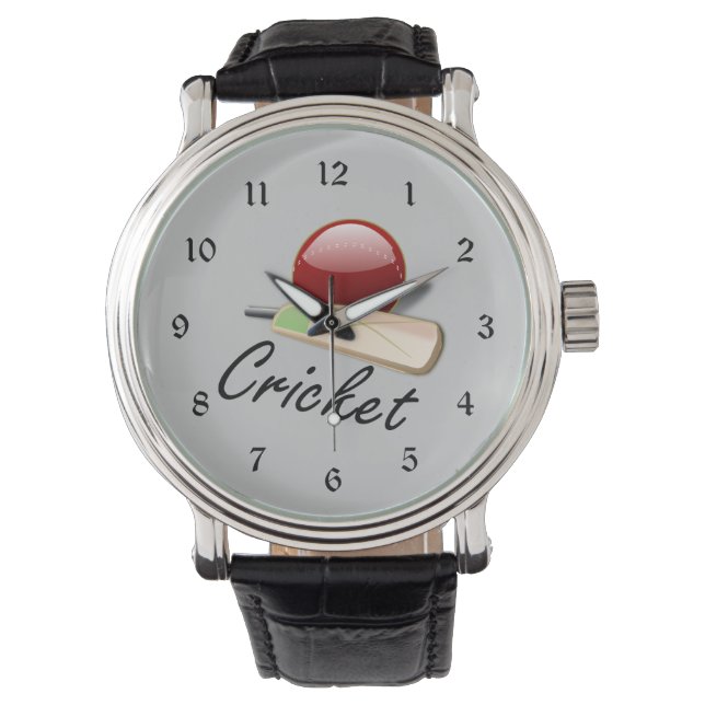 Montre Batte de cricket et balle (devant)
