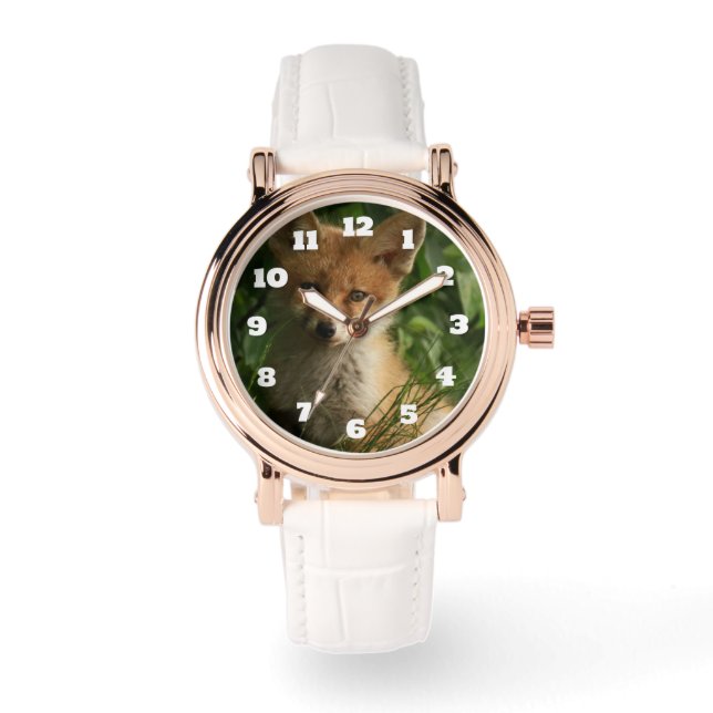 Montre Beau loup gris dans une forêt foncée (Recto)