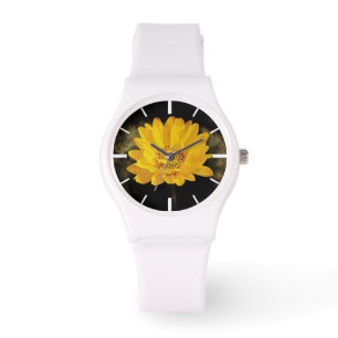 Montre Beautiful Sunflower with Dark Brown Background