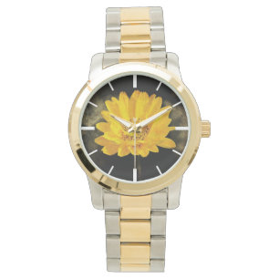Montre Beautiful Sunflower with Dark Brown Background