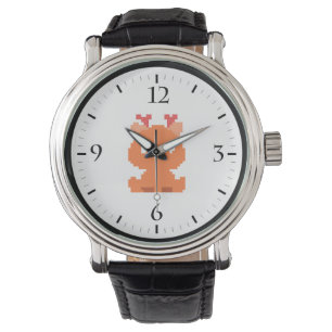 Montre Bébé cerf pixélisé mignon jouant aux cartes