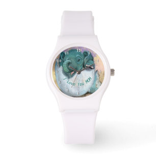 Montre Bébé L'éclosion d'éléphant de l'oeuf - Je t'aime m