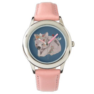 Montre Bébé mignon Wombat Gold Speckle personnalisé
