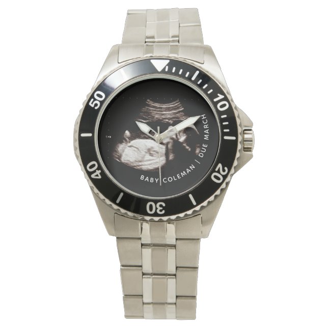 Montre Bébé Sonogramme Nouveau Père Papa à être cadeau (devant)