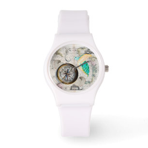 Montre Beige de carte de tortue de mer