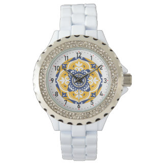 Montre 💛 💙 🤍 Belle Azulejos bleu et jaune