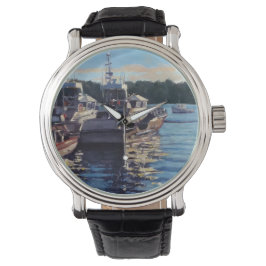 Montre Belle Bass Harbour Maine Fishing Bateau Scène