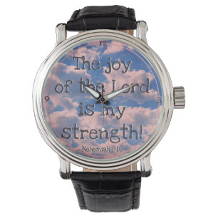 Montre Belle Bible Verse Pastel Clouds Modèle photo