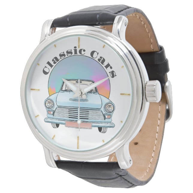 Montre Belle Bleue Retro Classic Car (Incliné)