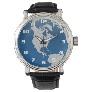 Montre Belle et unique terre et le globe