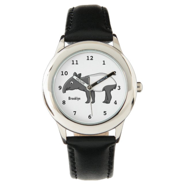Montre Belle illustration de tapir de dessin animé (devant)