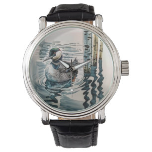 Montre belle laine sur l'eau en aquarelle