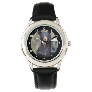 Montre Belle Ours Noir Profitant Snack