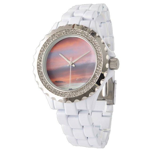 Montre Belle plage Sunset Sky à Maui Hawaii Watch (Incliné)
