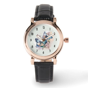 Montre Belles papillons et fleurs